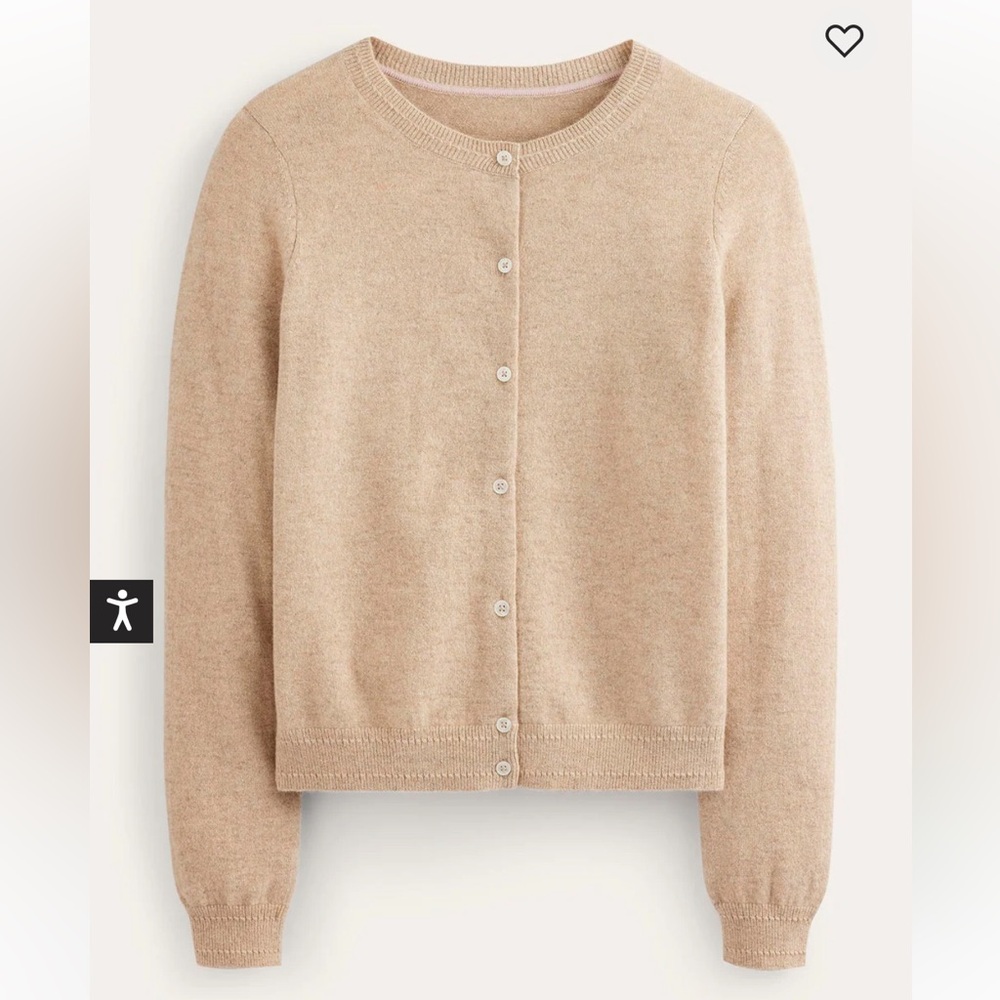Boden Eva Cashmere Crew Cardigan Women's Sweater, Size Large